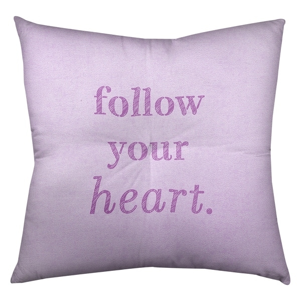 Quotes Handwritten Follow Your Heart Quote Floor Pillow - Square Tufted
