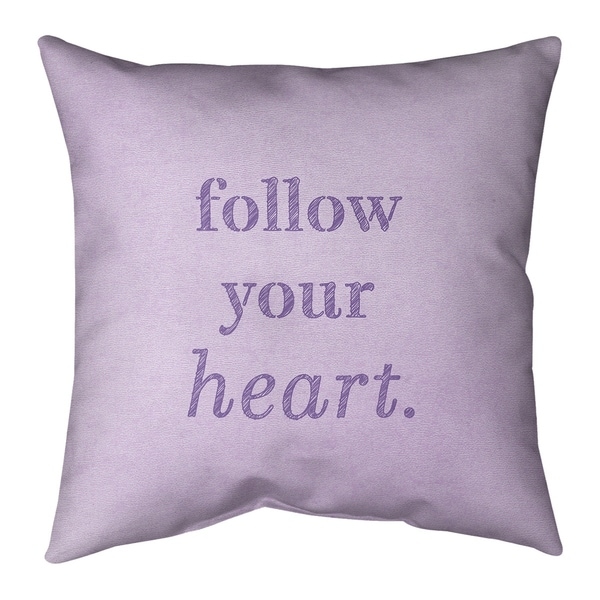 Quotes Handwritten Follow Your Heart Quote Pillow-Faux Linen