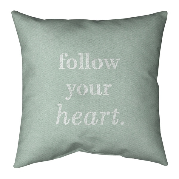 Quotes Handwritten Follow Your Heart Quote Pillow-Faux Linen ...