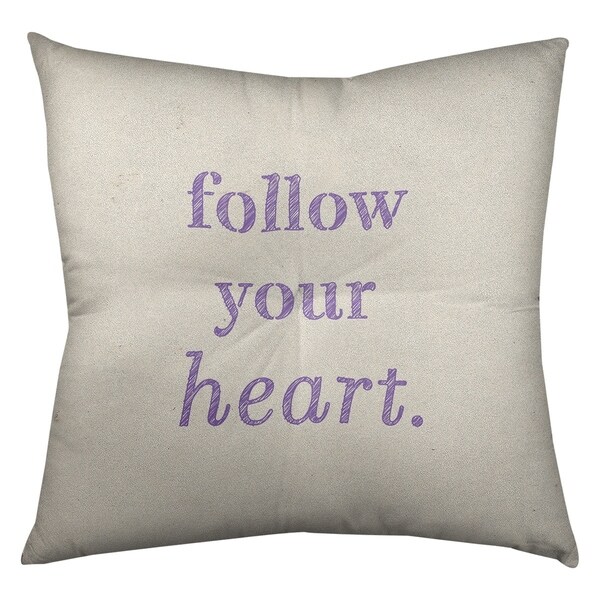 Quotes Handwritten Follow Your Heart Quote Floor Pillow - Square Tufted