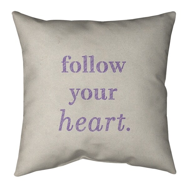 Quotes Handwritten Follow Your Heart Quote Pillow-Cotton Twill