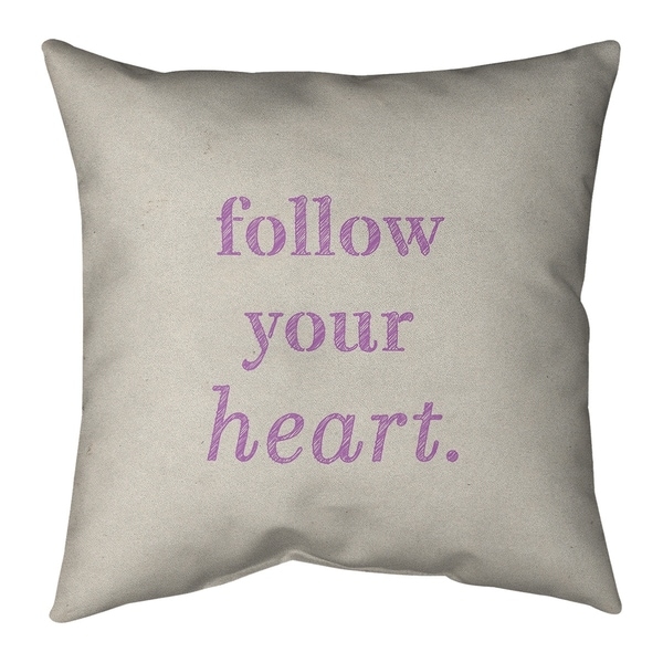 Quotes Handwritten Follow Your Heart Quote Pillow-Cotton Twill