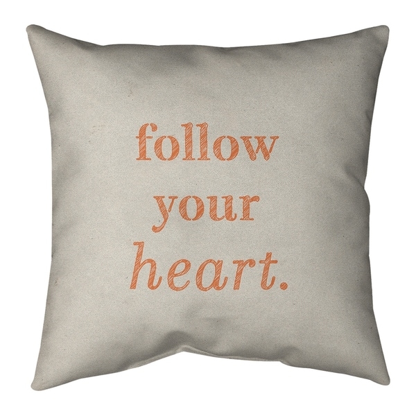 Quotes Handwritten Follow Your Heart Quote Pillow-Spun Polyester