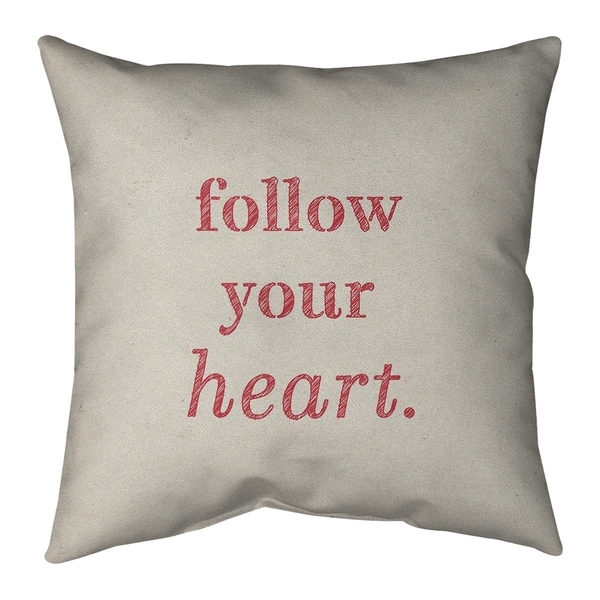 Quotes Handwritten Follow Your Heart Quote Pillow-Cotton Twill
