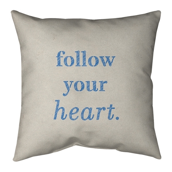 Quotes Handwritten Follow Your Heart Quote Pillow-Cotton Twill