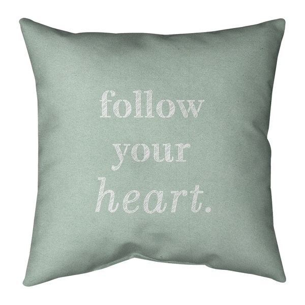 Quotes Handwritten Follow Your Heart Quote Pillow-Cotton Twill