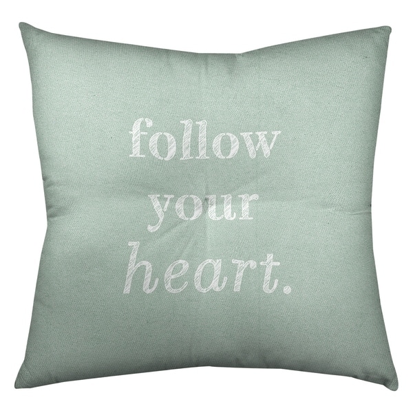 Quotes Handwritten Follow Your Heart Quote Floor Pillow - Square Tufted ...