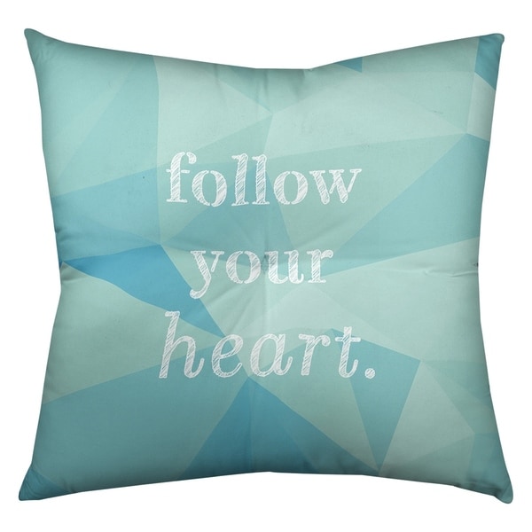 Quotes Faux Gemstone Follow Your Heart Quote Floor Pillow - Square Tufted
