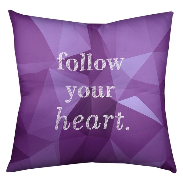 Quotes Faux Gemstone Follow Your Heart Quote Floor Pillow - Square Tufted