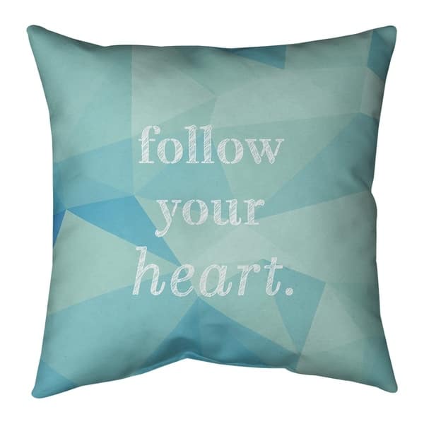 Quotes Faux Gemstone Follow Your Heart Quote Pillow (Indoor/Outdoor ...