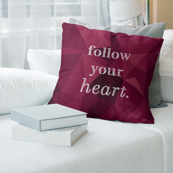 Quotes Faux Gemstone Follow Your Heart Quote Floor Pillow - Standard