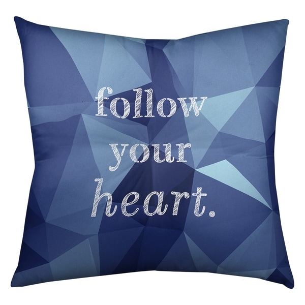 Quotes Faux Gemstone Follow Your Heart Quote Floor Pillow - Square Tufted
