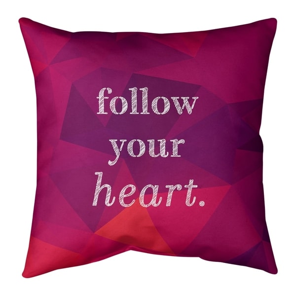Quotes Faux Gemstone Follow Your Heart Quote Floor Pillow - Standard