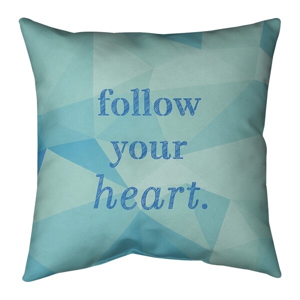 Quotes Faux Gemstone Follow Your Heart Quote Pillow-Cotton Twill