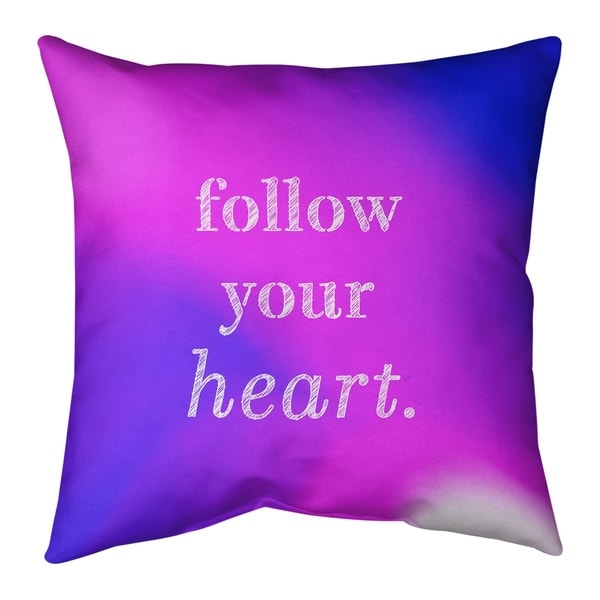 Quotes Multicolor Background Follow Your Heart Quote Pillow-Cotton Twill