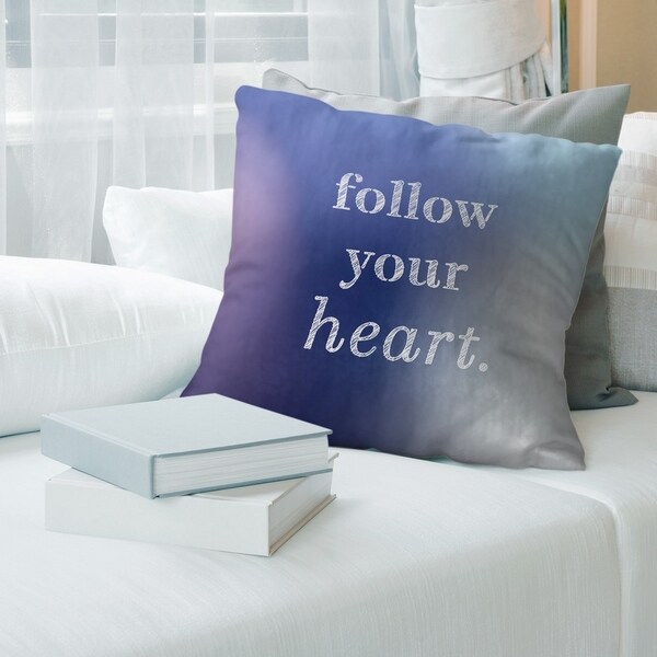 Quotes Multicolor Background Follow Your Heart Quote Pillow-Faux Suede