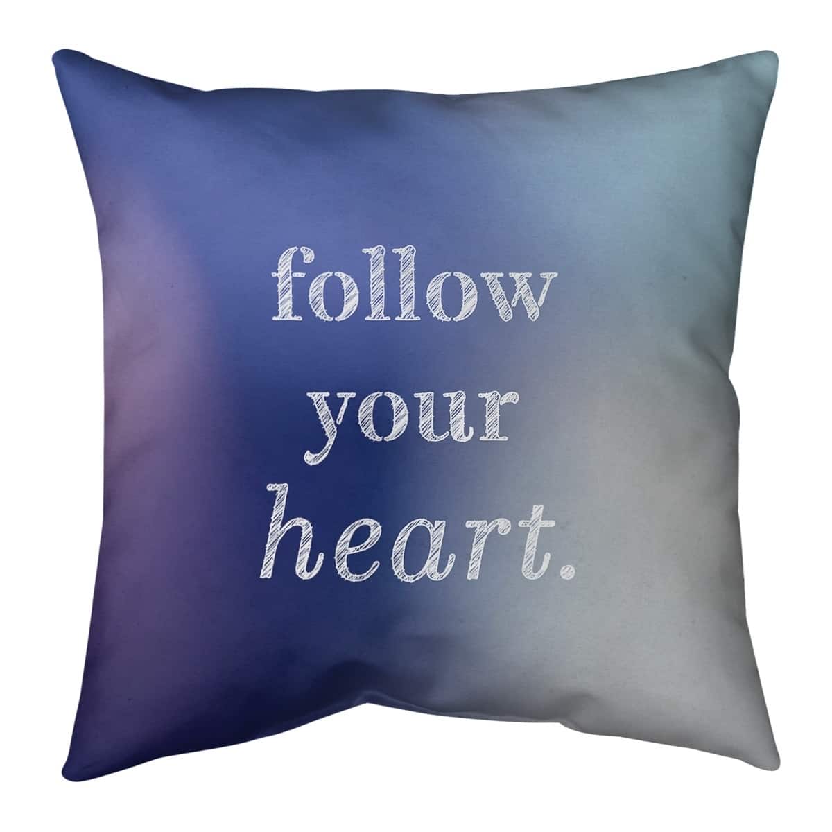 Quotes Multicolor Background Follow Your Heart Quote Pillow-Faux Linen ...