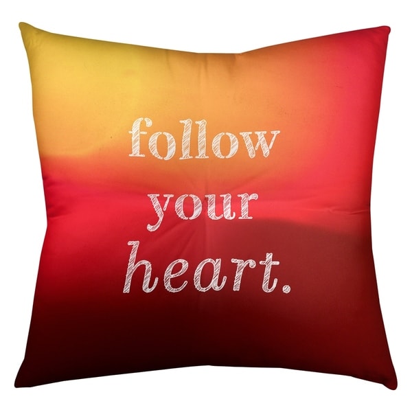 Quotes Multicolor Background Follow Your Heart Quote Floor Pillow - Square Tufted
