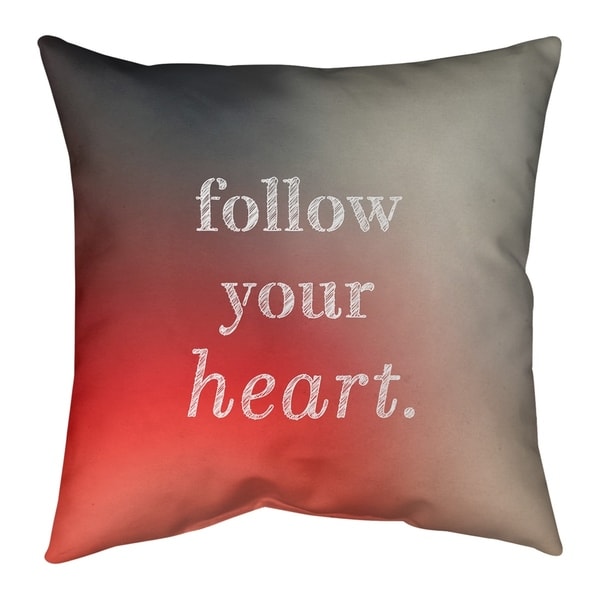 Quotes Multicolor Background Follow Your Heart Quote Floor Pillow - Standard