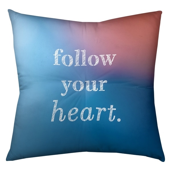 Quotes Multicolor Background Follow Your Heart Quote Floor Pillow - Square Tufted