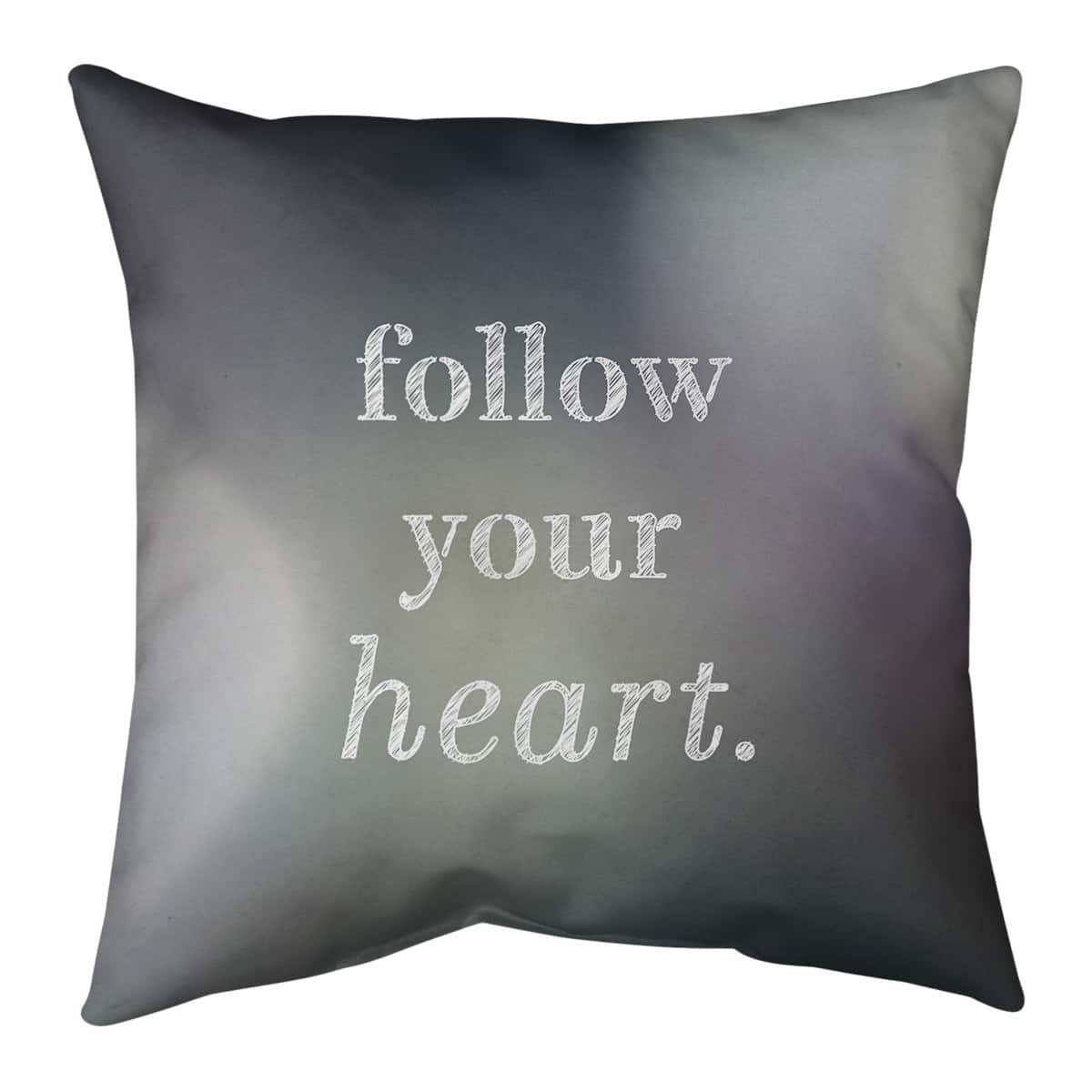 Quotes Multicolor Background Follow Your Heart Quote Pillow-Faux Suede ...
