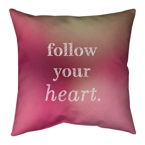 Shop Quotes Multicolor Background Follow Your Heart Quote Pillow