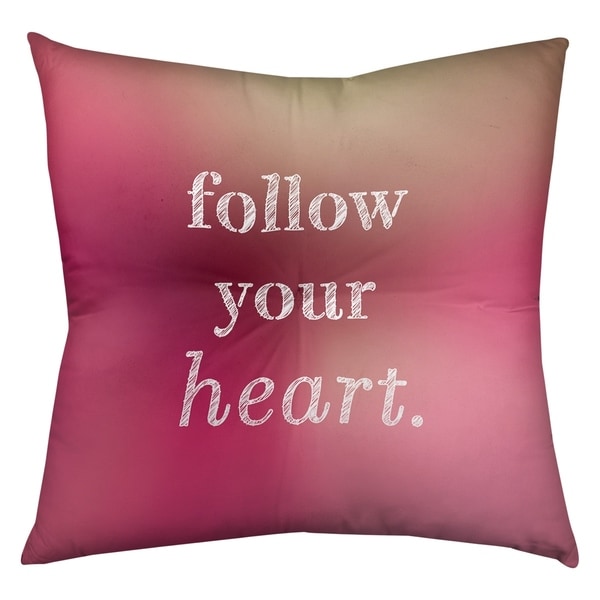 Quotes Multicolor Background Follow Your Heart Quote Floor Pillow - Square Tufted
