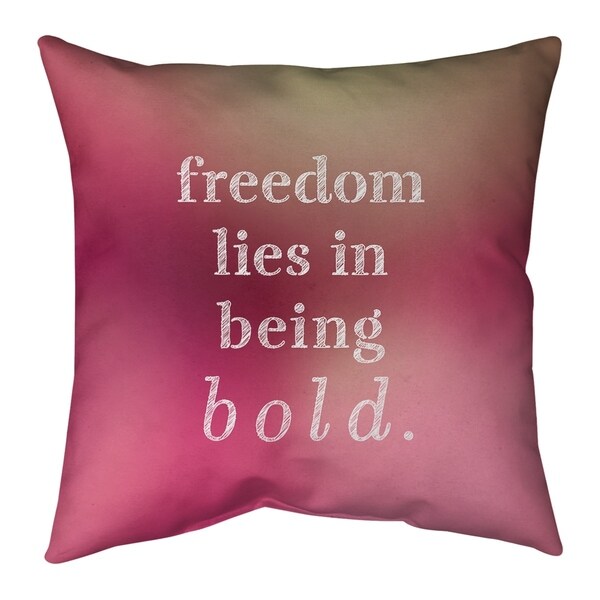 Quotes Multicolor Background Be Bold Inspirational Quote Pillow (w/Rmv Insert)-Spun Poly