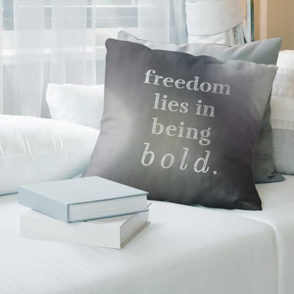 Quotes Multicolor Background Be Bold Inspirational Quote Pillow (w/Rmv ...