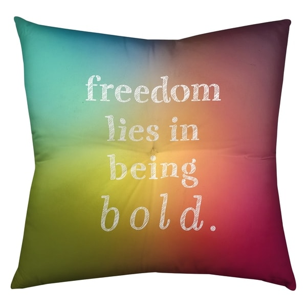 Quotes Multicolor Background Be Bold Inspirational Quote Floor Pillow - Square Tufted