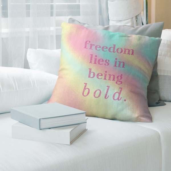 Quotes Multicolor Background Be Bold Inspirational Quote Pillow-Cotton Twill