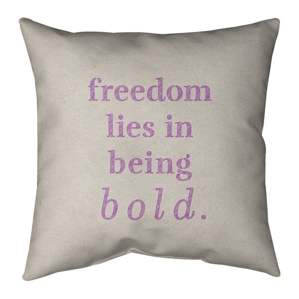 Quotes Handwritten Be Bold Inspirational Quote Pillow (w/Rmv Insert ...