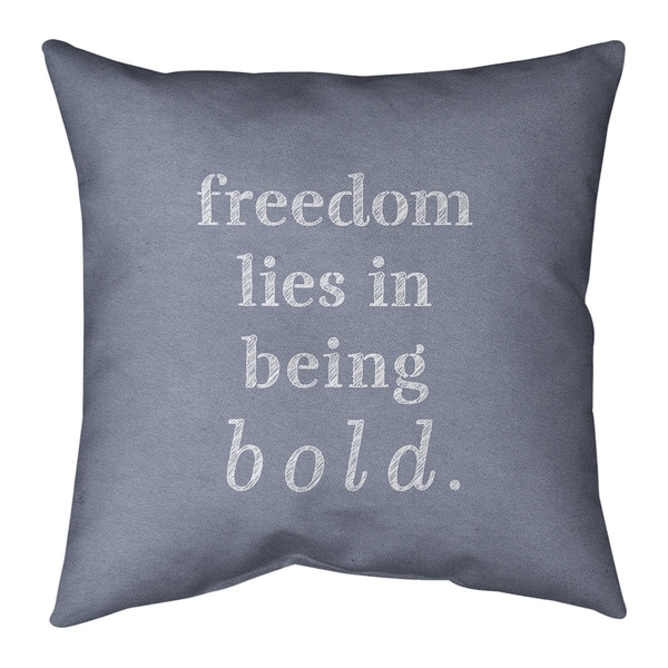 Quotes Handwritten Be Bold Inspirational Quote Pillow (Indoor/Outdoor)
