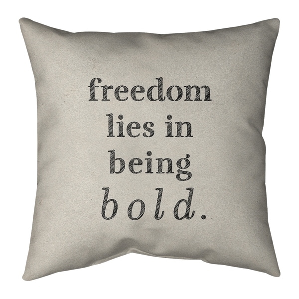 Quotes Handwritten Be Bold Inspirational Quote Pillow (w/Rmv Insert)-Spun Poly