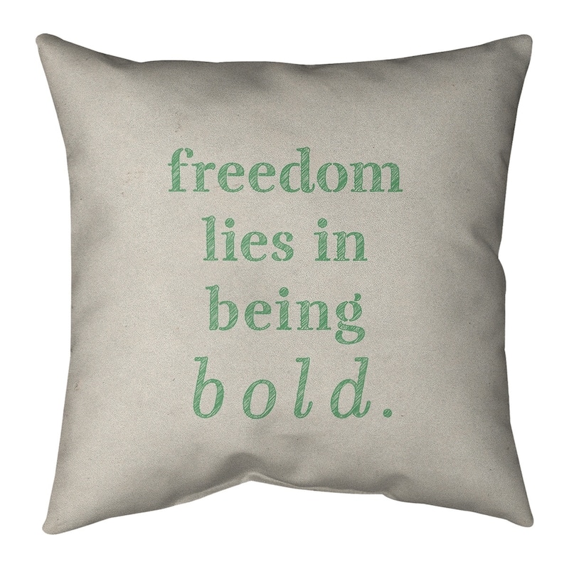 Quotes Handwritten Be Bold Inspirational Quote Pillow (Indoor/Outdoor ...