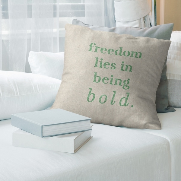 Quotes Handwritten Be Bold Inspirational Quote Pillow (w/Rmv Insert)-Spun Poly