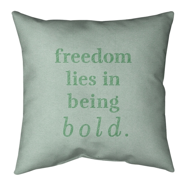 Quotes Handwritten Be Bold Inspirational Quote Pillow (w/Rmv Insert)-Spun Poly