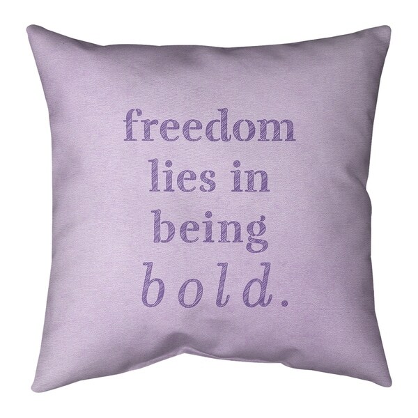 Quotes Handwritten Be Bold Inspirational Quote Pillow (w/Rmv Insert)-Spun Poly