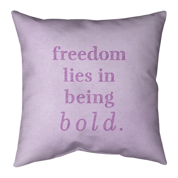 Quotes Handwritten Be Bold Inspirational Quote Pillow (Indoor/Outdoor ...