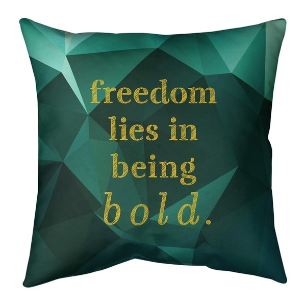 Quotes Faux Gemstone Be Bold Inspirational Quote Pillow (w/Rmv Insert)-Spun Poly