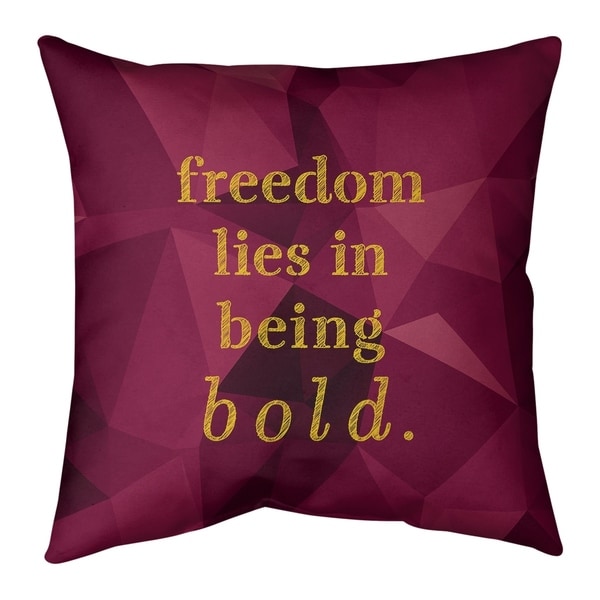 Quotes Faux Gemstone Be Bold Inspirational Quote Pillow-Spun Polyester