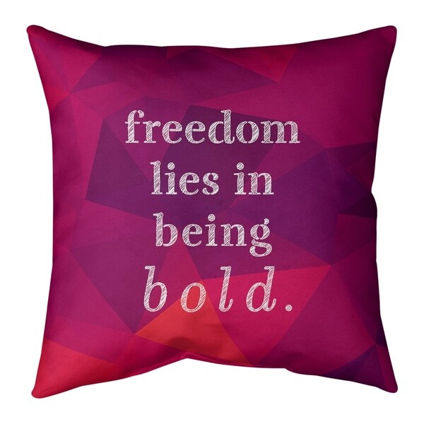 Quotes Faux Gemstone Be Bold Inspirational Quote Pillow-Spun Polyester