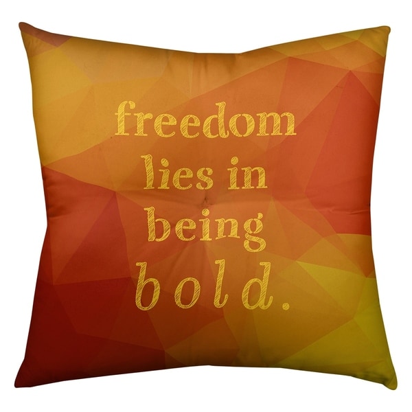 Quotes Faux Gemstone Be Bold Inspirational Quote Floor Pillow - Square Tufted