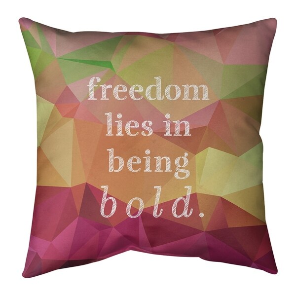 Quotes Faux Gemstone Be Bold Inspirational Quote Pillow-Faux Suede