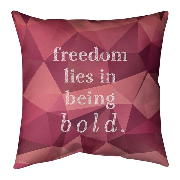Quotes Faux Gemstone Be Bold Inspirational Quote Pillow-Faux Suede
