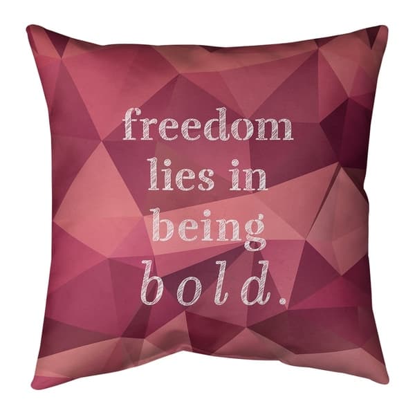 Quotes Faux Gemstone Be Bold Inspirational Quote Pillow (w/Rmv Insert ...