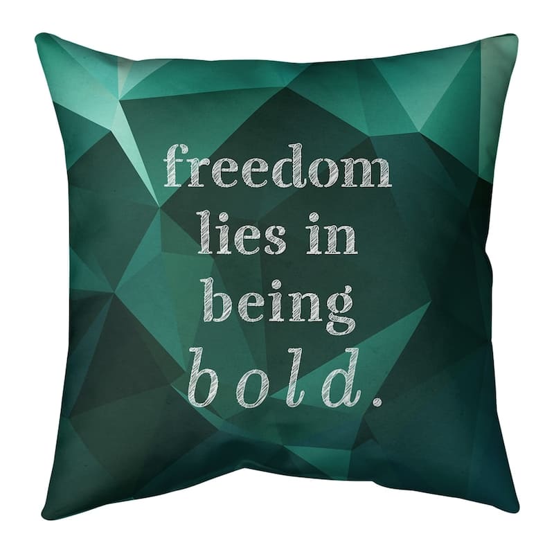 Quotes Faux Gemstone Be Bold Inspirational Quote Pillow (w/Rmv Insert ...