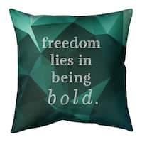 Quotes Faux Gemstone Be Bold Inspirational Quote Pillow-Faux Suede ...