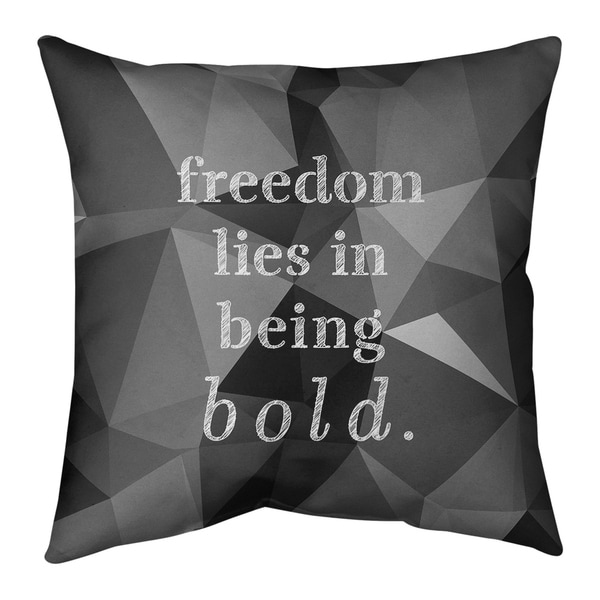Quotes Faux Gemstone Be Bold Inspirational Quote Pillow (w/Rmv Insert)-Spun Poly