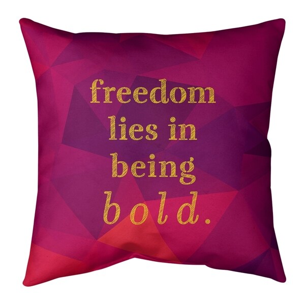 Quotes Faux Gemstone Be Bold Inspirational Quote Pillow (Indoor/Outdoor)